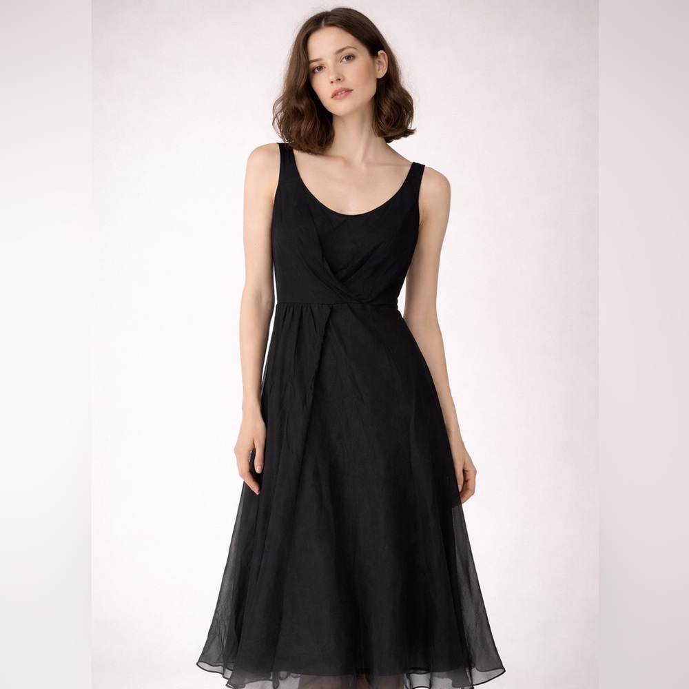 Roberta Furlanetto Roberta Furla Netto Black Silk Chiffon Dress Italy Evening